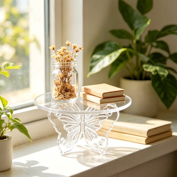 Kmonabie Clear Acrylic Display Rack, Insect Specimen Holder Transparent Stand, Acrylic Exhibit Shelf for Living Room Home Decor