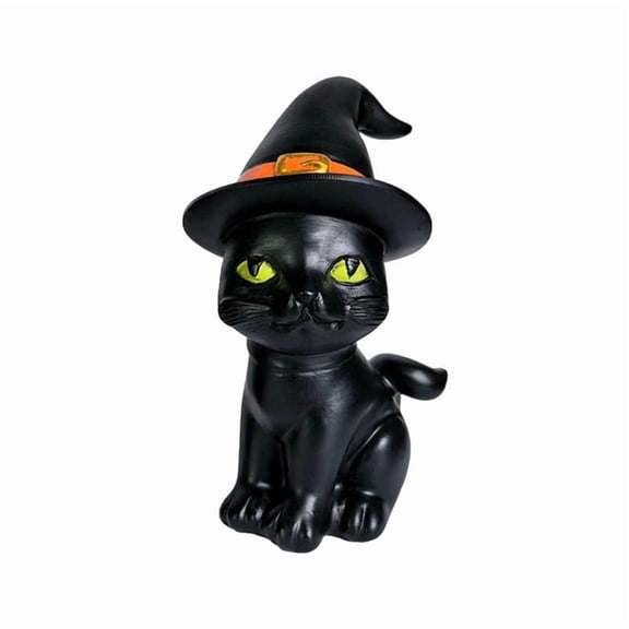 Kmonabie Upgraded 2 Styles Cute Witch Figurines Resin Statue, Spooky Tabletop Decor for Windowsill Shelf Mantel Party Display, Mini Compact Size Hand Painted with Bright Green Eyes