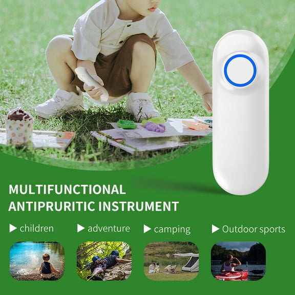 Kmonabie White Physical Heating Ceramic Soother, Bug Itch Reliever for Insect Redness Swelling Relief, Portable USB Rechargeable Device for Home Camping Travel