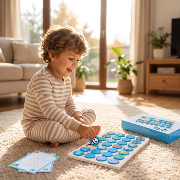Kmonabie Wooden Educational, Concentration Board Game for Interactive Desktop, Early Learning Tabletop Game with Problem Solving Skills