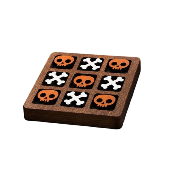 Kmonabie Wooden Strategy Board Game Halloween Themed Tabletop Game for Two Players, Pieces Leisure Activity Set, Compact Desktop Entertainment