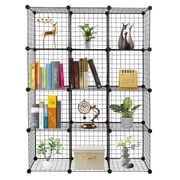 Kmowoo 12-Cube Organizer Cube Storage Storage Shelves Wire Cube Storage Origami Shelves Metal Grid Multifunction Shelving Unit Modular Cubbies Organizer Bookcase