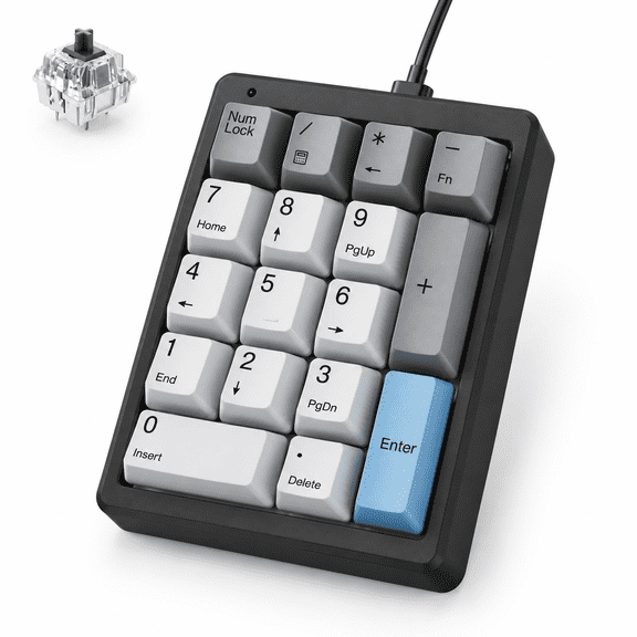 Kn17 Mechanical Wired Numpad for Excel Financial Data Entry and Office Work