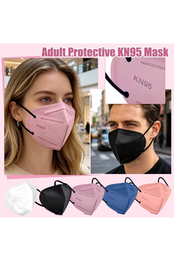 Kn95 Face Masks Pink Disposable Face Masks for Adults Masks Disposable 50 Pack Breathable Protective Face Masks Bulk for Daily Use Indoor and Outdoor Activities