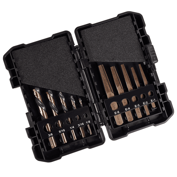 KnKut 10KK7-LHSQX 10pc Left Hand Screw Machine Drill & Square Extractor Set