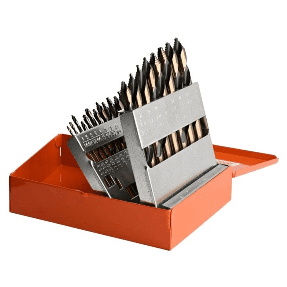 KnKut 15 Piece Mechanics Length Step Point Drill Bit Set 1/16"-1/2" by 32nds