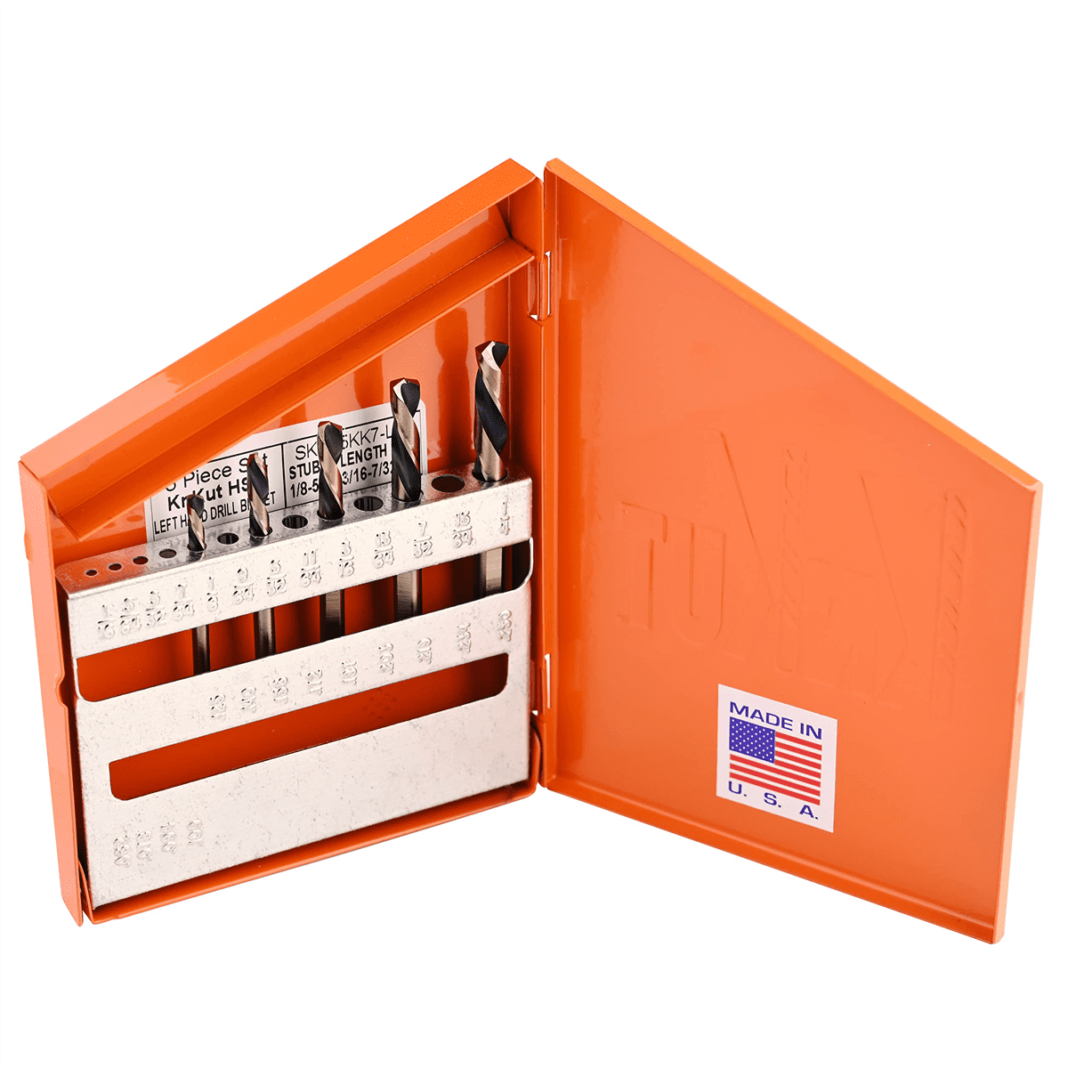 KnKut 5 Piece Left Hand Short Stubby Length Drill Bit Set