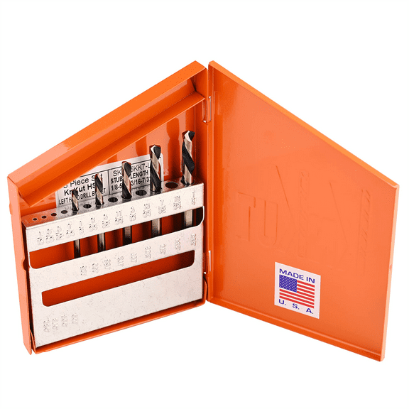 KnKut 5 Piece Left Hand Short Stubby Length Drill Bit Set