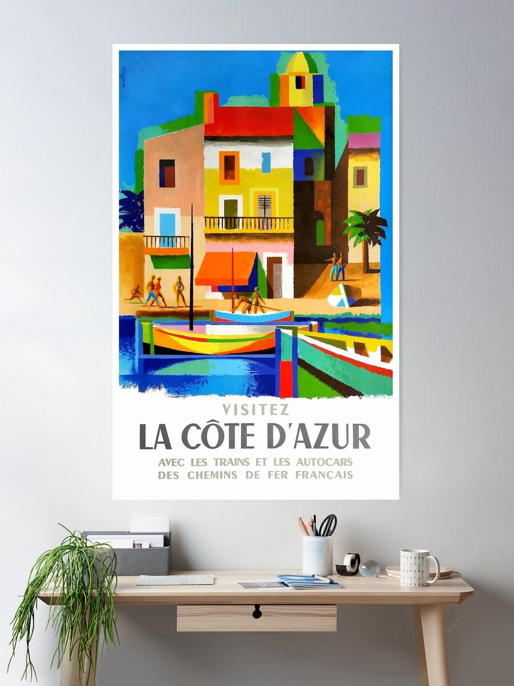 Kna Prints - 1 Pc Poster 1963 Cote D'Azur French Riviera Vintage World ...