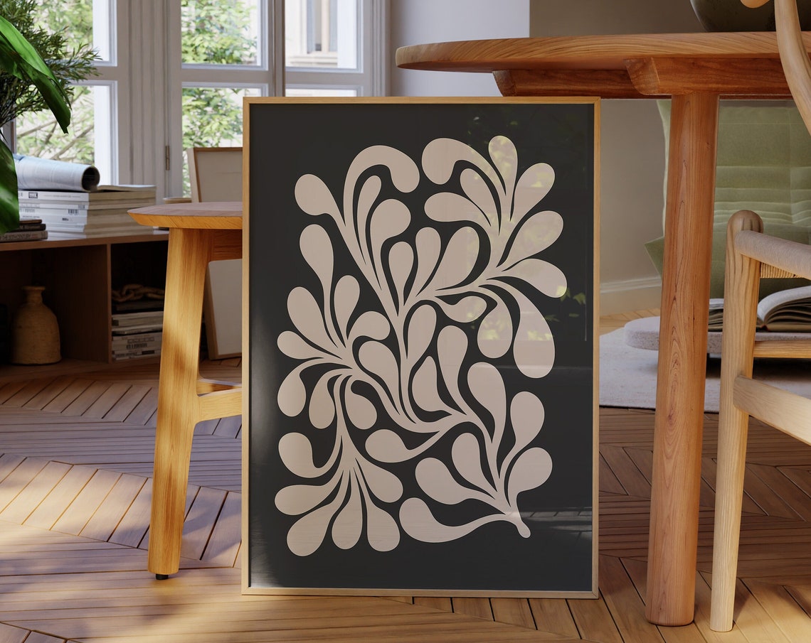 Kna Prints - 1 Pc Poster Abstract Dark And Moody Botanical Wall Decor ...