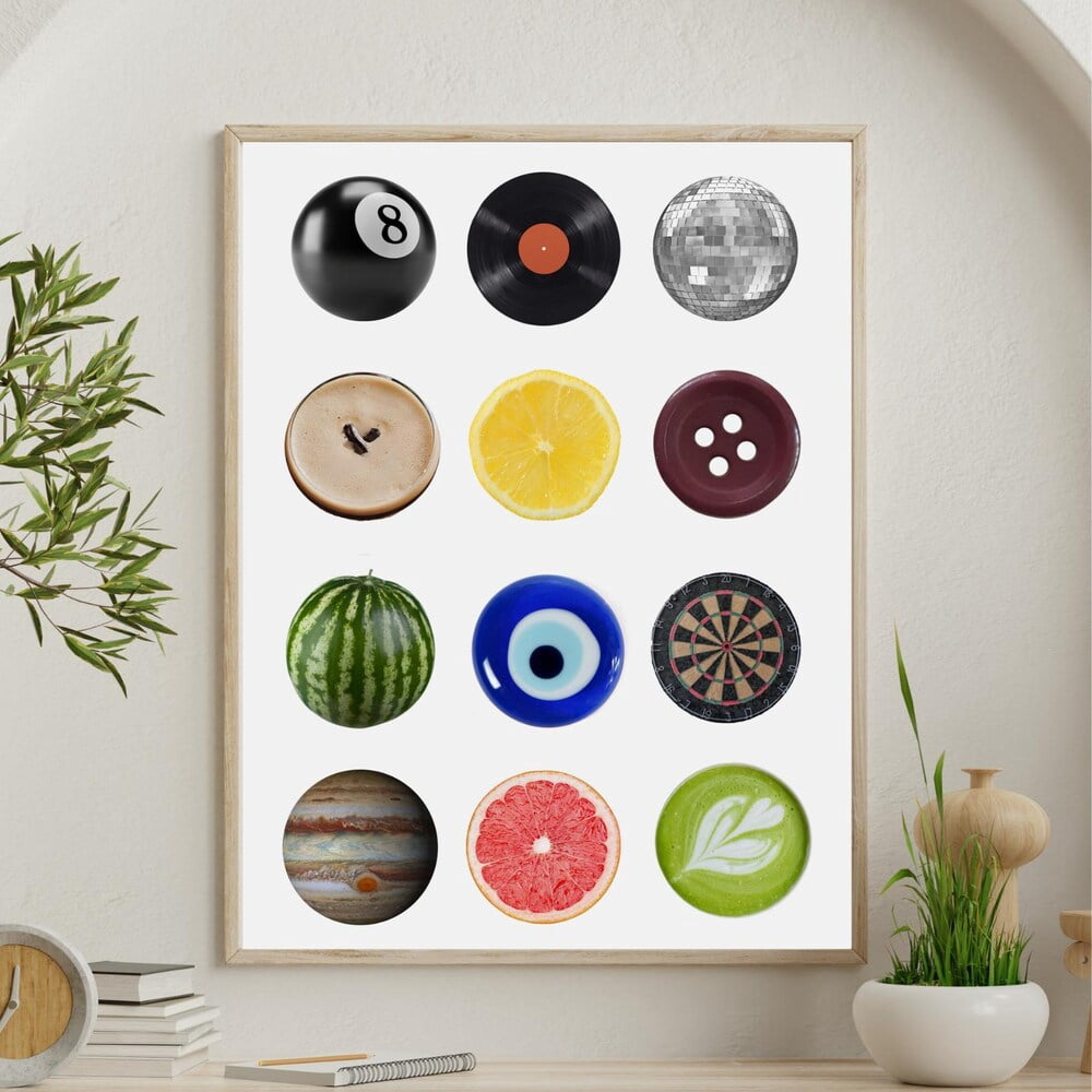Kna Prints - 1 Pc Poster Abstract Geometric Circle Wall Art • Mid ...
