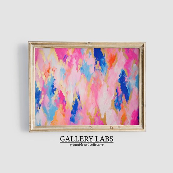 Kna Prints - 1 Pc Poster Abstract Pink Gold Painting Able Colourful Dorm Decor Wall Art Pink Aesthetics Print Trendy Wall Art Preppy Room, UNFRAMED-24x36