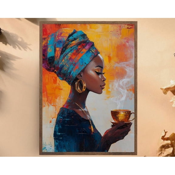 Kna Prints - 1 Pc Poster African Woman Portrait Colorful Afro Beauty Wall Art Boho Printable Home Decor Modern Art Print, UNFRAMED-24x36