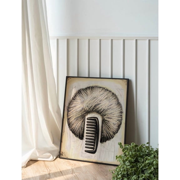 Kna Prints - 1 Pc Poster Afrocentric Vintage Hair Comb Digital Art Print, Afro Puff And Pick Comb , African American Wall Decor, UNFRAMED-8x12
