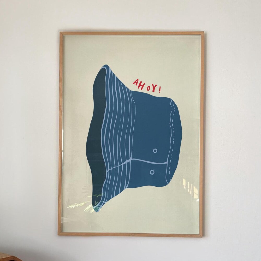 Kna Prints - 1 Pc Poster Ahoy Print Nautical Wall Art Cute Entryway ...