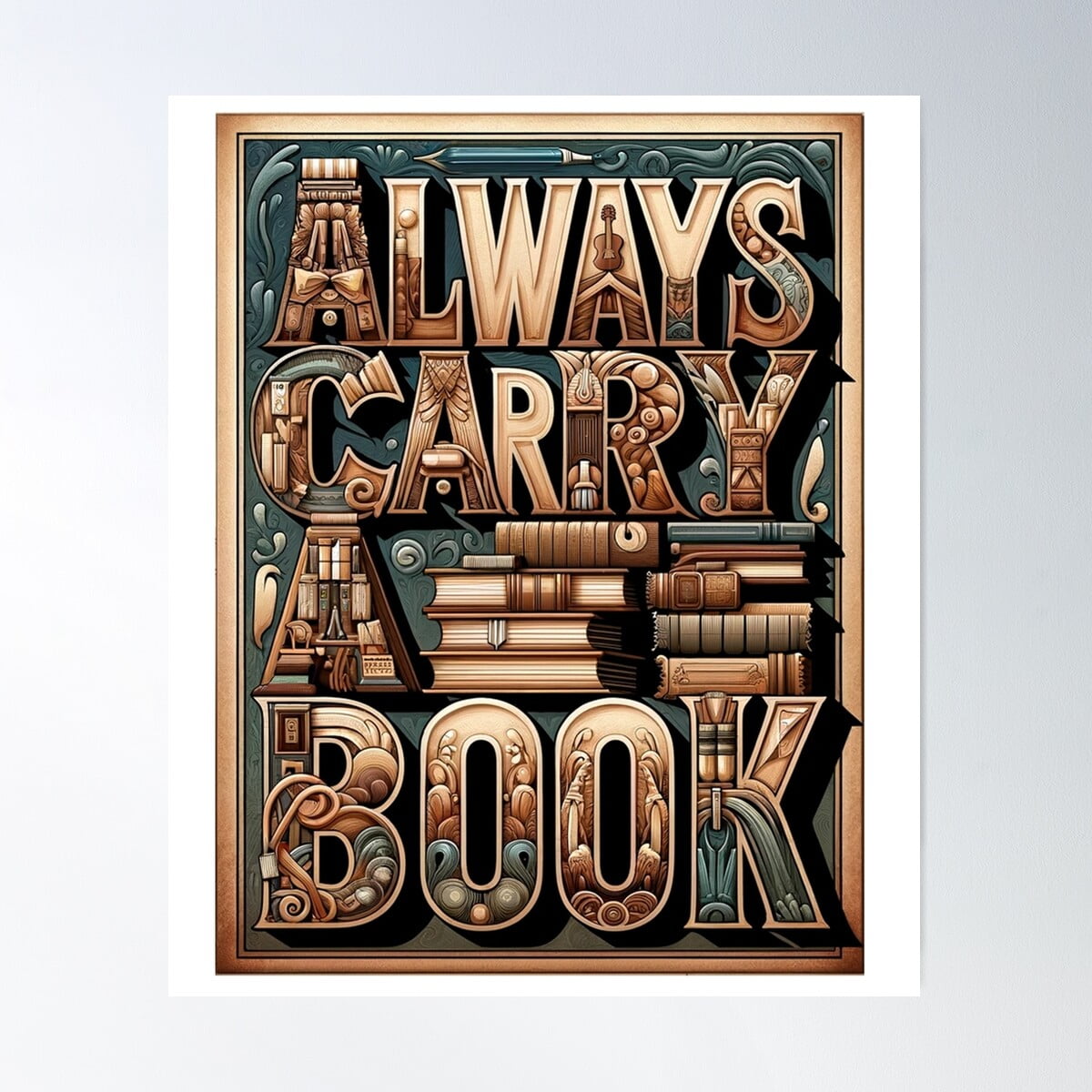 Kna Prints - 1 Pc Poster Always Carry A Book, UNFRAMED-8x12 - Walmart.com