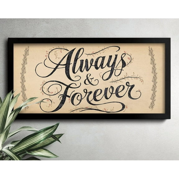 Kna Prints - 1 Pc Poster Always And Forever Sign Rustic Master Bedroom Decor Above Bed Wall Decor Newlywed Gift Bedroom Wall Art Anniversary Gift For Couples, UNFRAMED-8x12