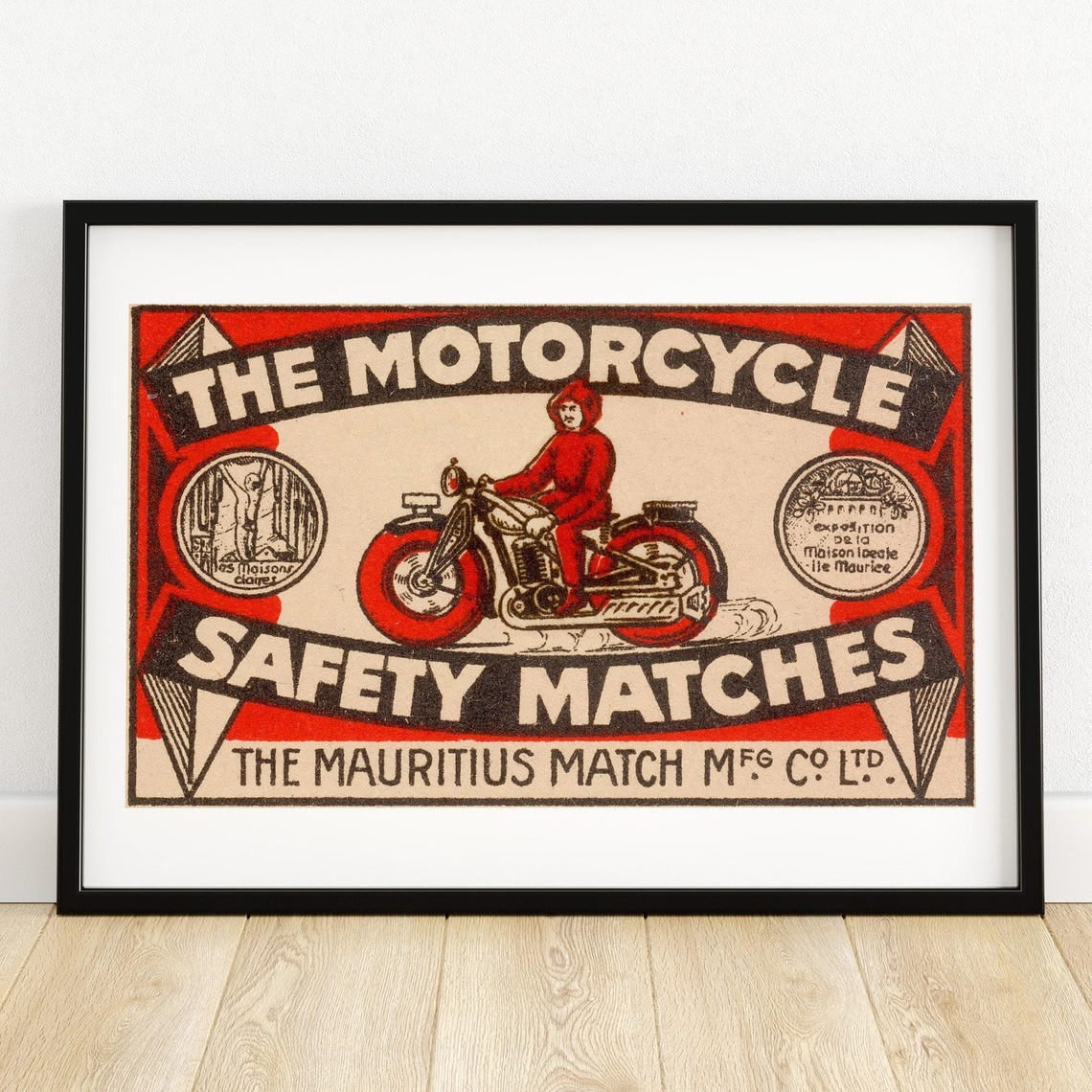 Kna Prints - 1 Pc Poster Antique Motorcycle Safety Matches Print ...