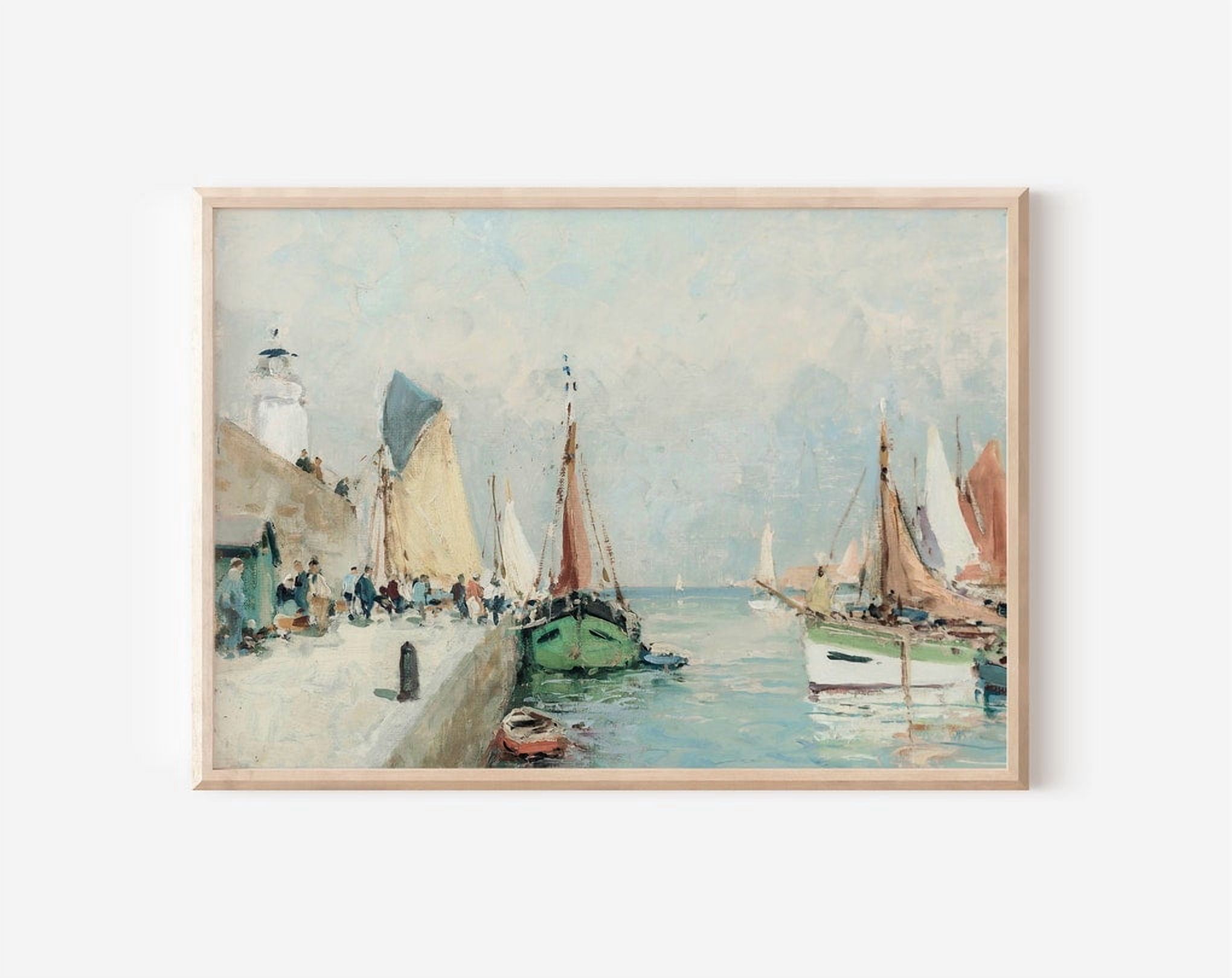 Kna Prints - 1 Pc Poster Antique Nautical Oil Painting Sailboats ...