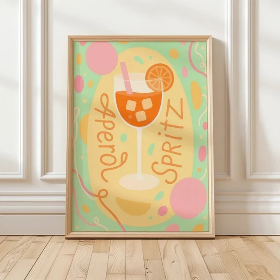 Kna Prints - 1 Pc Poster Aperol Spritz Art Print | Italian Bar Decor | Cocktail Kitchen Wall Art Gift, UNFRAMED-12x18