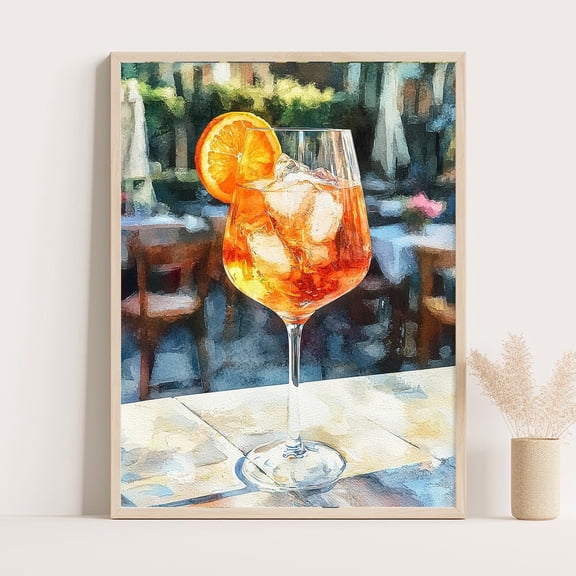 Kna Prints - 1 Pc Poster Aperol Spritz Print, Italian Cocktail Wall Art, Aperitivo Poster, Summer Kitchen Decor, Italy Bar Cart Artwork, UNFRAMED-12x18