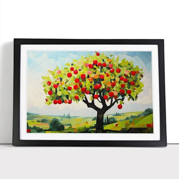 Kna Prints - 1 Pc Poster Apple Tree Geometric Wall Art Poster Home Painting, UNFRAMED-8x12