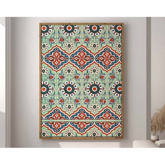 Kna Prints - 1 Pc Poster Arabic Geometric Pattern Art Print Vintage Muslim Arabic Decor Ramadan Eid Gift Islamic Large Wall Art #1975 Decor For Living Room Bedroom,, UNFRAMED-8x12