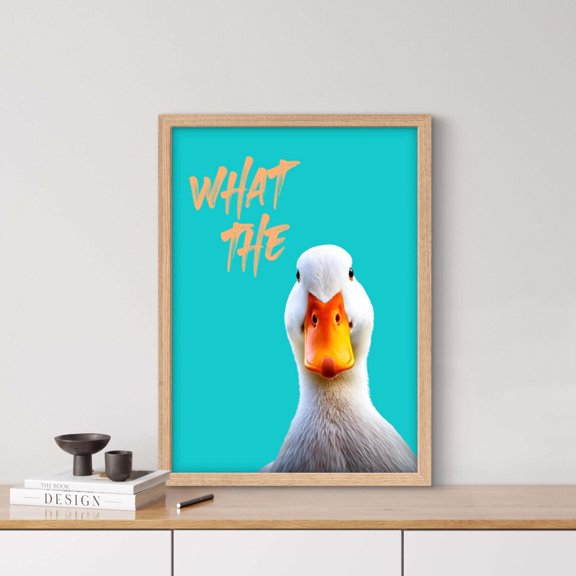 Kna Prints - 1 Pc Poster What The ‚¬Â¦ Art Print, Ai Generated, Wall Art, Vintage Portrait, Digi Art, , Quote, Saying, Duck Decor For Living Room Bedroom,, UNFRAMED-24x36