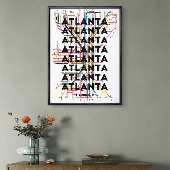 Kna Prints - 1 Pc Poster Atlanta Georgia Poster Transit Map Wall Print, Colorful Metro Art Modern City Decor Able Gift, UNFRAMED-12x18