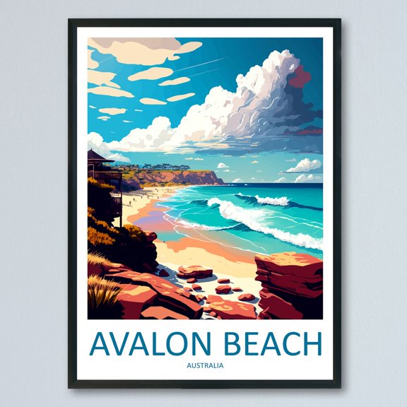 Kna Prints - 1 Pc Poster Avalon Beach Travel Wall Art Avalon Beach Wall Hanging Home Décor Avalon Beach Gift Art Lovers Wall Art Australia Travel , UNFRAMED-8x12