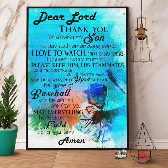 Kna Prints - 1 Pc Poster Baseball Dear Lord Thank You For Allowing My ...