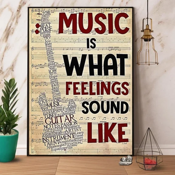 Kna Prints - 1 Pc Poster Bass Guitar Music Is What Feelings Sound Like Wal, UNFRAMED-12x18