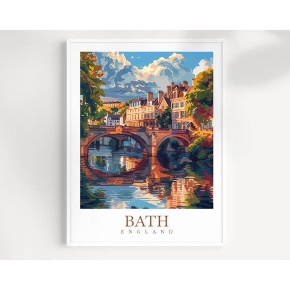 Kna Prints - 1 Pc Poster Bath City Travel Print Wall Art England Wall Hanging Home Decor Bath Gift Art Lovers England Art Lover Gift Bath Art, UNFRAMED-8x12