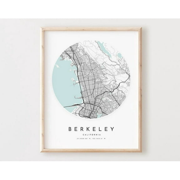 Kna Prints - 1 Pc Poster Berkeley Map Print, Berkeley Map City Wall Art, Ca Road Map, California Print Street Map Decor, Office Gift, L780V4, UNFRAMED-8x12