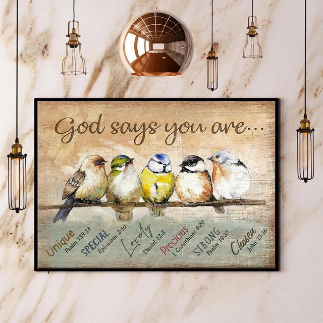 Kna Prints - 1 Pc Poster Birds God Says You Are Unique Special Lovely ...