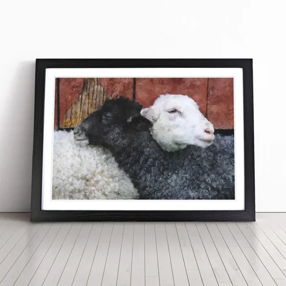 Kna Prints - 1 Pc Poster Black And White Sheep Wall Poster Decor, UNFRAMED-8x12