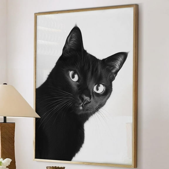 Kna Prints - 1 Pc Poster Black Cat Fashion Magazine Inspired Animal Portrait Photography Print Fny Bathroom Decor Large Wall Art #2753 Decor For Living Room Bedroom,, UNFRAMED-8x12