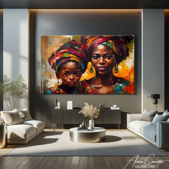 Kna Prints - 1 Pc Poster Black Family Art Print Black Decor Living Room African Female Artwork African, UNFRAMED-8x12