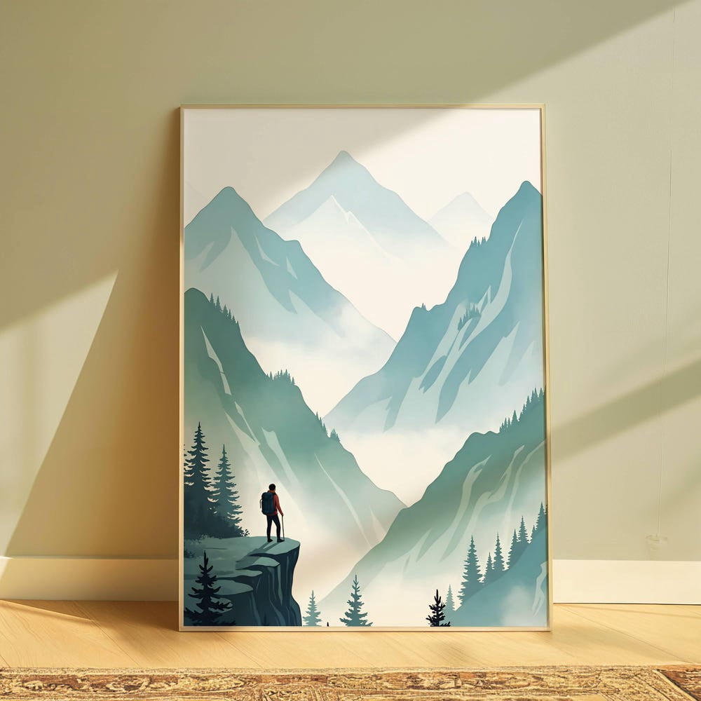Kna Prints - 1 Pc Poster Blue Ridge Mountains Adventure Watercolor Wall ...