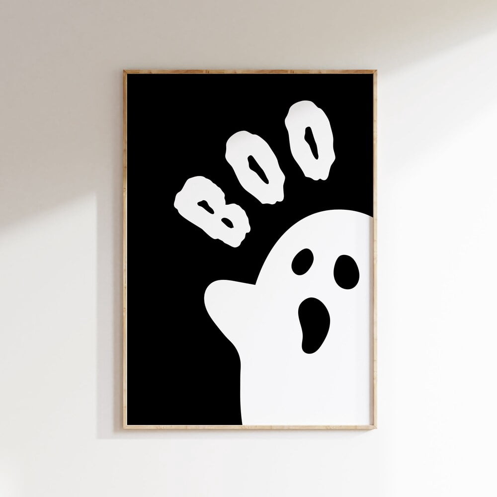 Kna Prints - 1 Pc Poster Boo Halloween Poster | Gothic | Black And ...