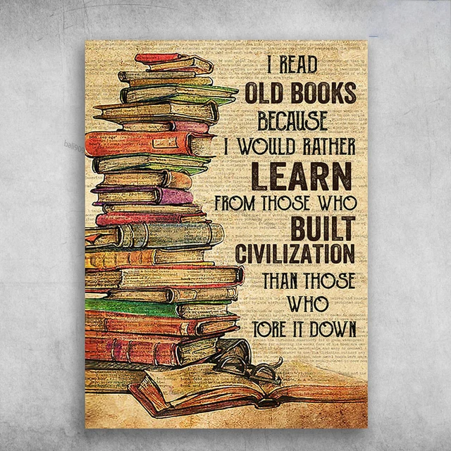 Kna Prints - 1 Pc Poster Book Lover, Book Reader, I Read Old Books ...