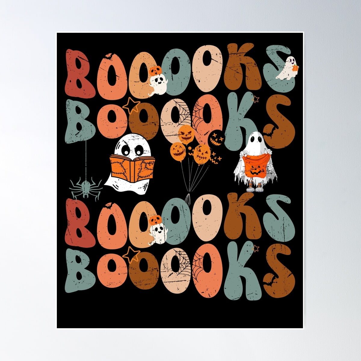Kna Prints - 1 Pc Poster Boooks! Fny Vintage Halloween Ghost, UNFRAMED ...