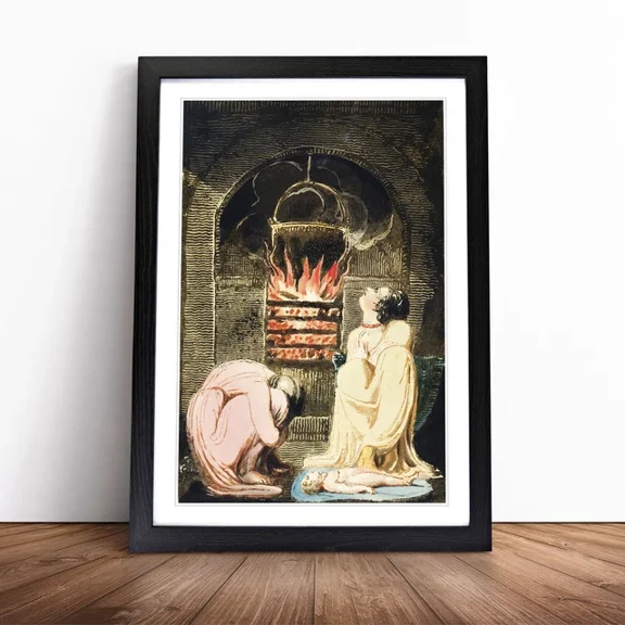 Kna Prints - 1 Pc Poster Cauldron Over A Favour By William Blake Wall Poster, UNFRAMED-8x12