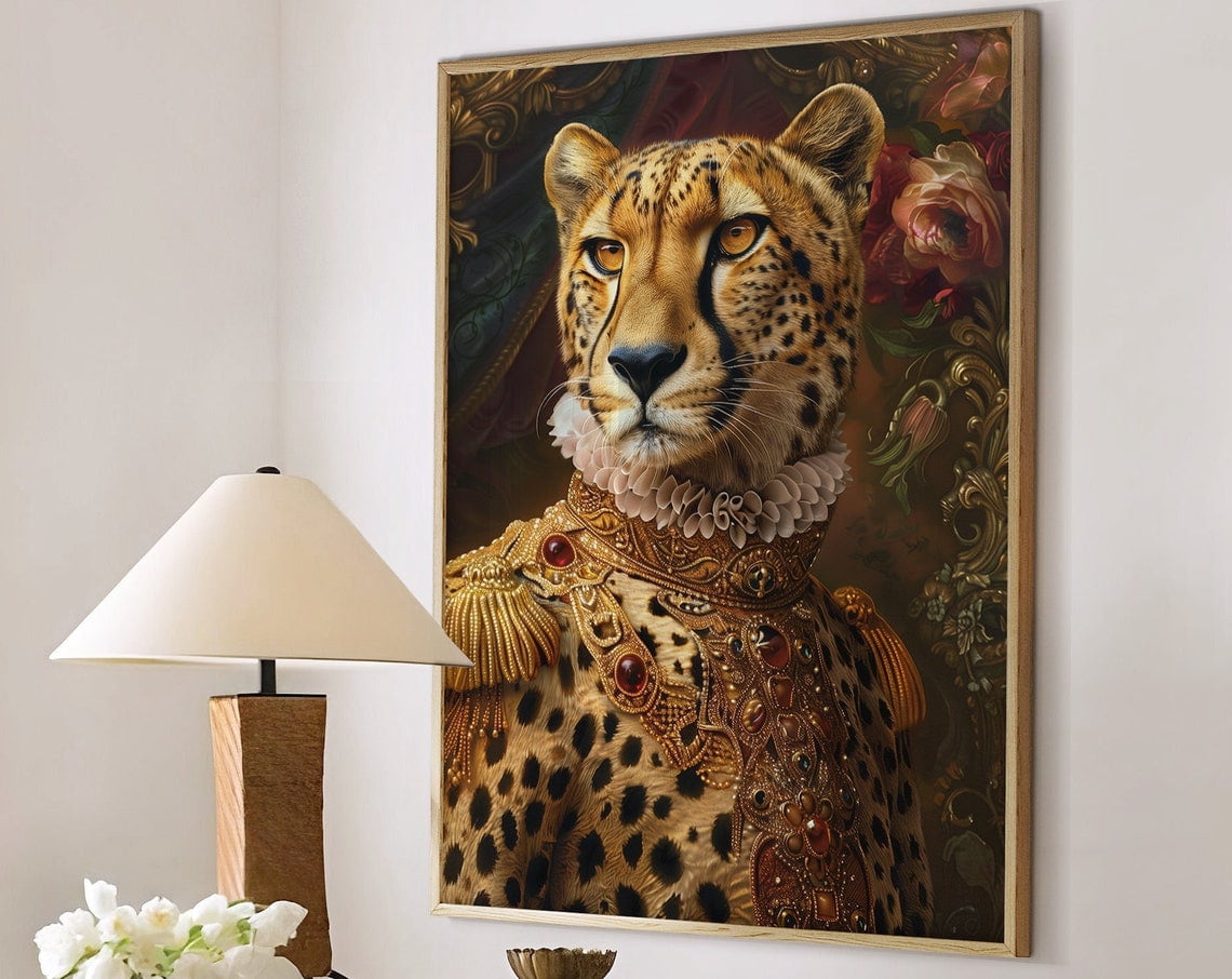 Kna Prints - 1 Pc Poster Cheetah Royal Renaissance Portrait Vintage ...