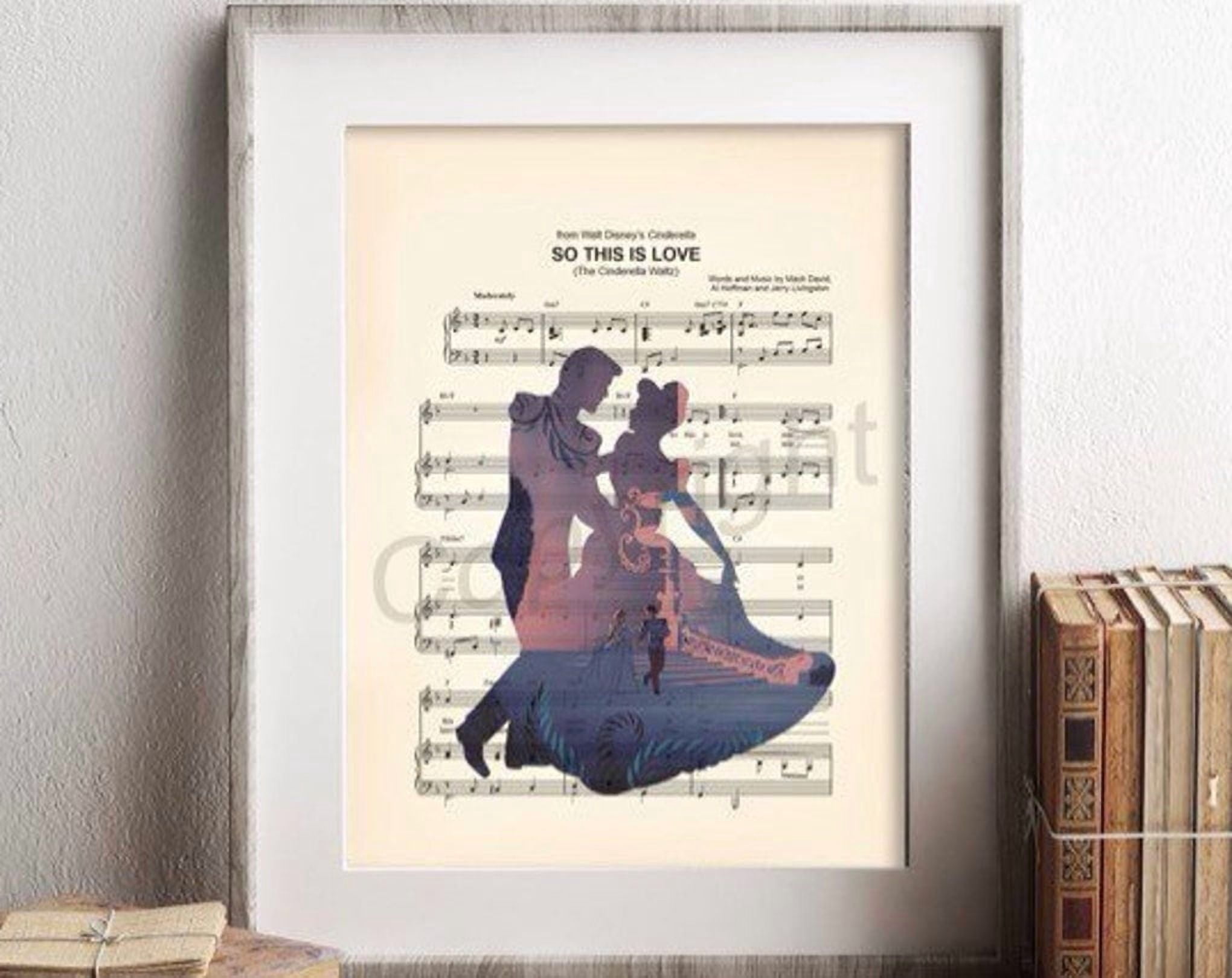 Kna Prints - 1 Pc Poster Cinderella And Prince Charming Silhouette So ...