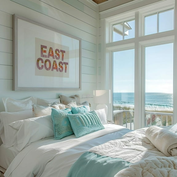 Kna Prints - 1 Pc Poster Coastal Beach Decor Wall Art Print, "East Coast" Print, Beach Home Decor, Ocean Wall Art, Beachy Decor, Beach Waves Wall Print, Surf Decor, UNFRAMED-8x12