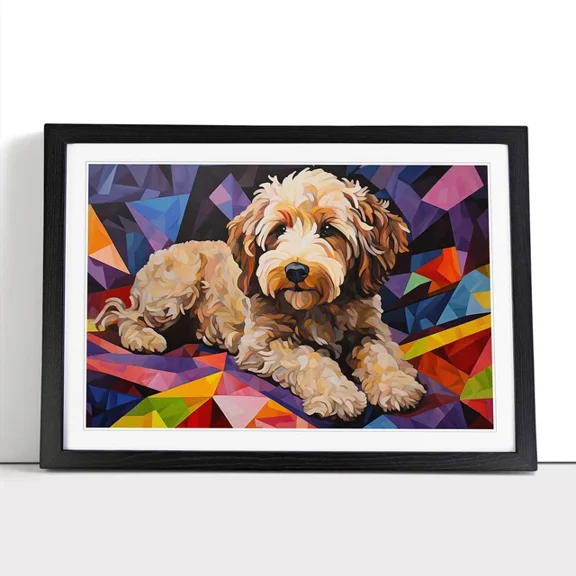 Kna Prints - 1 Pc Poster Cockapoo Geometric No.2 Wall Art Poster Home, UNFRAMED-16x24