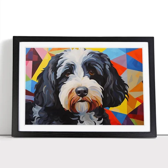 Kna Prints - 1 Pc Poster Cockapoo Geometric No.3 Wall Art Poster Home, UNFRAMED-12x18