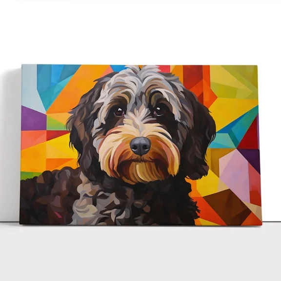 Kna Prints - 1 Pc Poster Cockapoo Geometric Wall Art Poster Home Decor, UNFRAMED-24x36