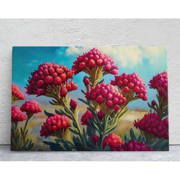 Kna Prints - 1 Pc Poster Cockscomb ,Red Wildflowers, Pink Flowers, Celosia Flowers,, Large Print, Landscape Painting, UNFRAMED-8x12